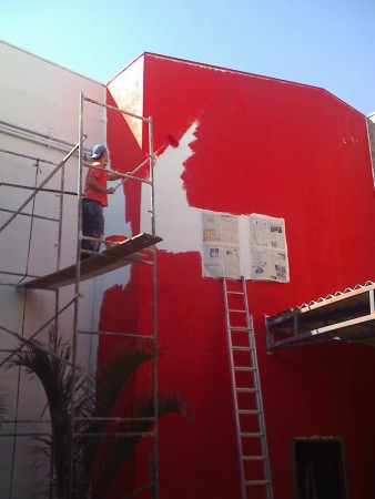 Pintura em tijolo de blocos